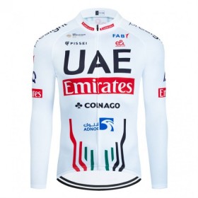 Wielershirt 2024 UAE TEAM EMIRATES Lange Mouw - Wit